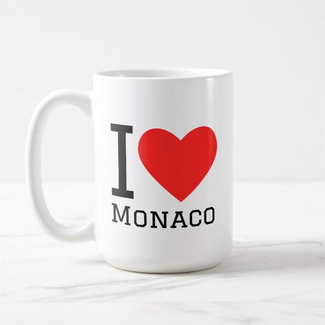 Taza De Café I love Monaco square sticker (Izquierda)