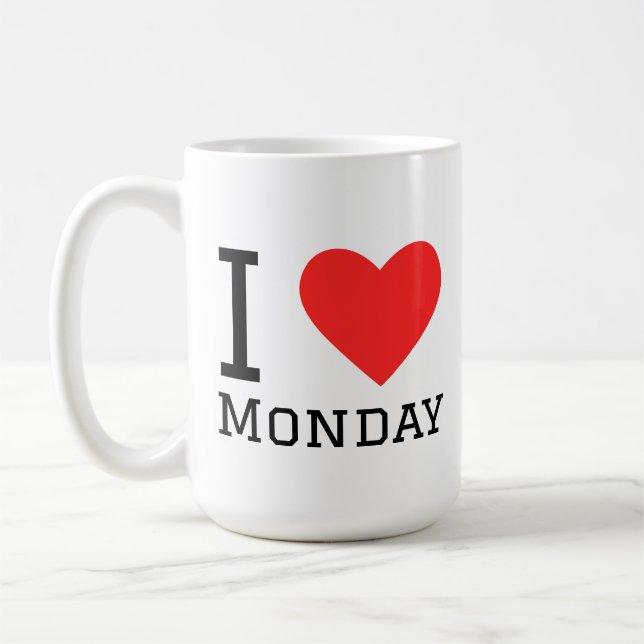 Taza De Café I love monday  square sticker (Izquierda)