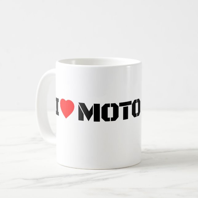 Taza De Café I Love Moto Motorcycle Coffee Mug (Anverso izquierdo)