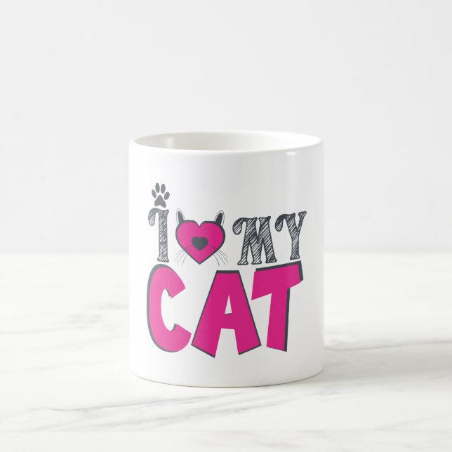 Taza De Café I Love My Cat – Cute Pet Lover Design (Centro)
