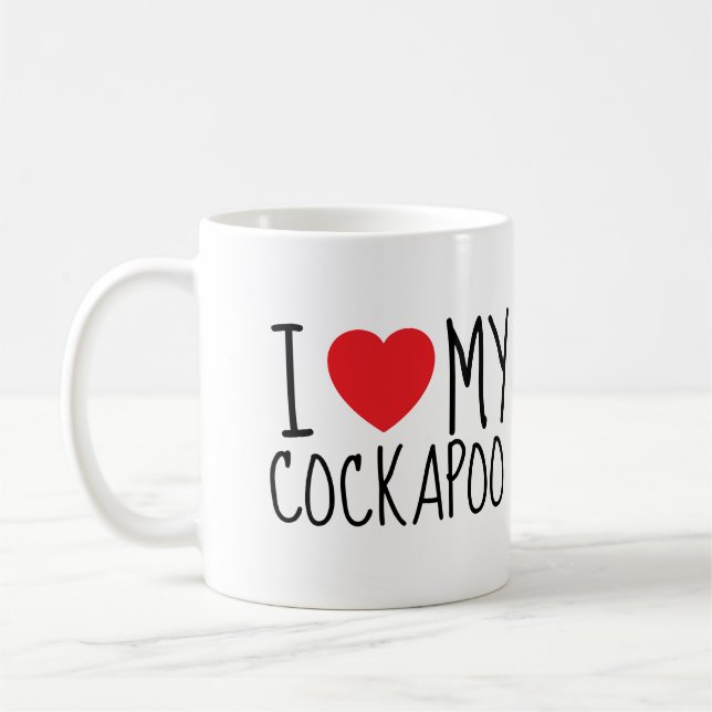Taza De Café I Love My Cockapoo – Cute Dog Lover Mug Brown (Izquierda)