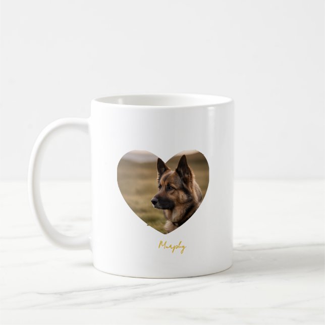 Taza De Café I love my dog customized image and name (Izquierda)
