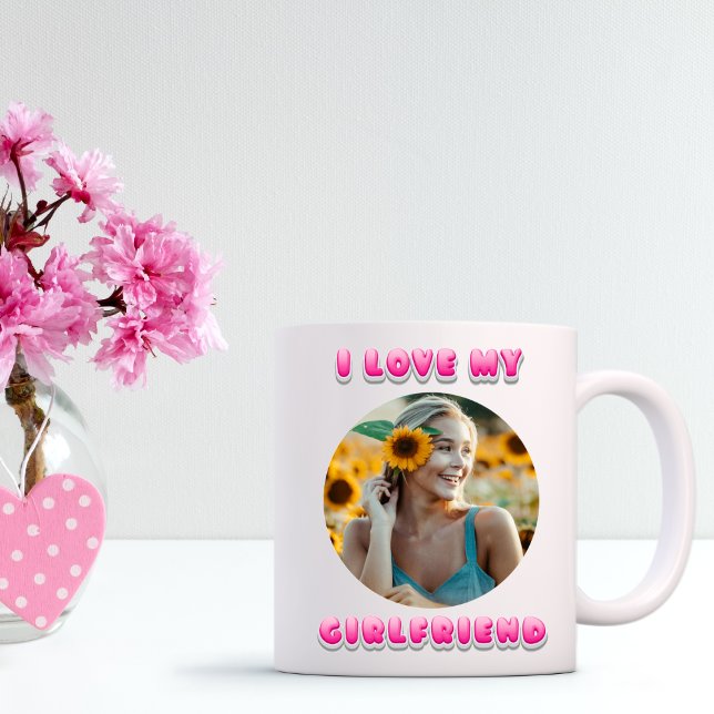 Taza De Café I love my girlfriend bubble valentines day gift (Subido por el creador)