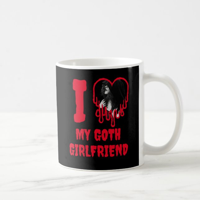 Taza De Café I Love My Goth Girlfriend Dripping Red Heart Photo (Derecha)
