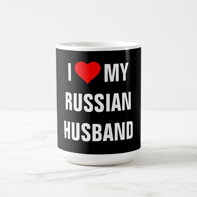 Taza De Café "I Love my Russian Husband" T-Shirt (Centro)