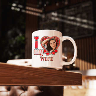 Taza De Café I Love My Wife Personalized Valentines Day Heart