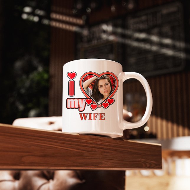 Taza De Café I Love My Wife Personalized Valentines Day Heart (Subido por el creador)
