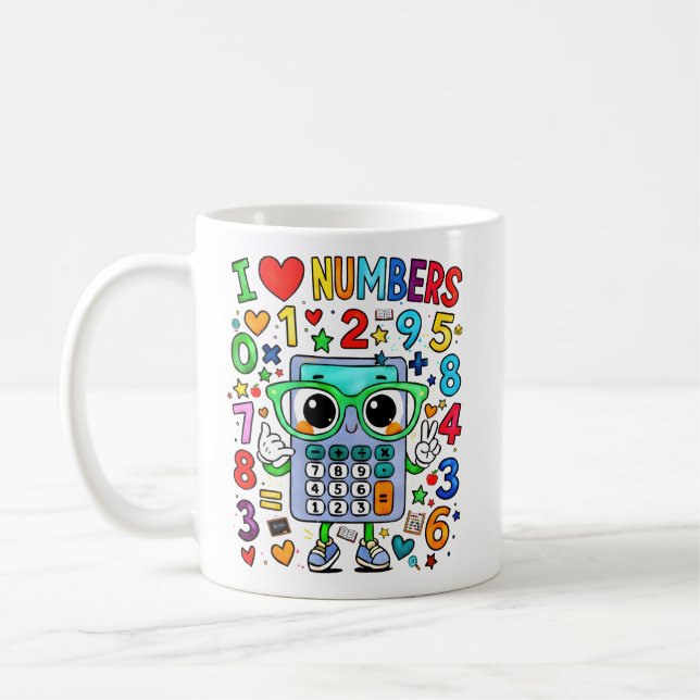 Taza De Café I Love Numbers Cute Maths Calculator Mug (Izquierda)