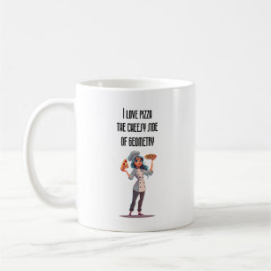 Taza De Café "I Love pizza" diseño geométrico Mug