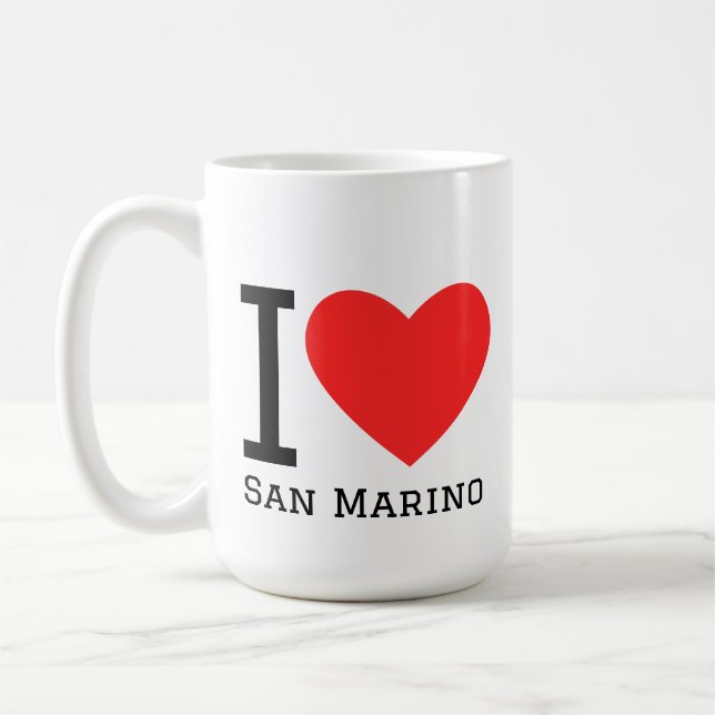 Taza De Café I love San Marino square sticker (Izquierda)