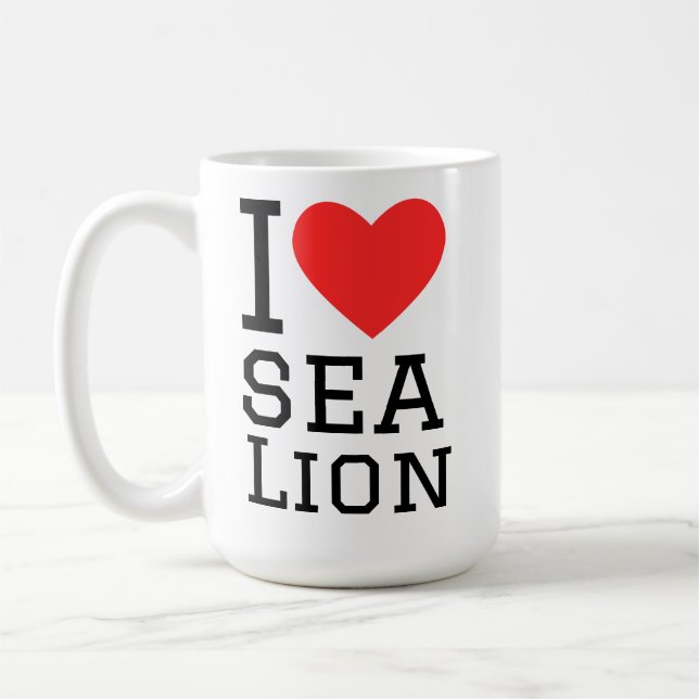Taza De Café I love sea leon (Izquierda)