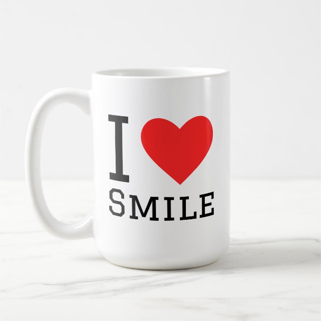 Taza De Café I love smile square sticker (Izquierda)