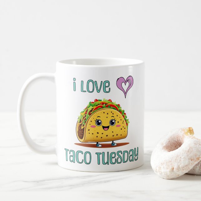 Taza De Café I Love Taco Tuesday (Con donut)