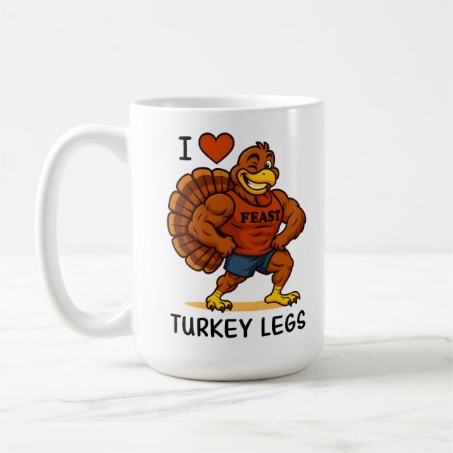 Taza De Café I Love Turkey Legs – Funny Thanksgiving Fitness (Izquierda)