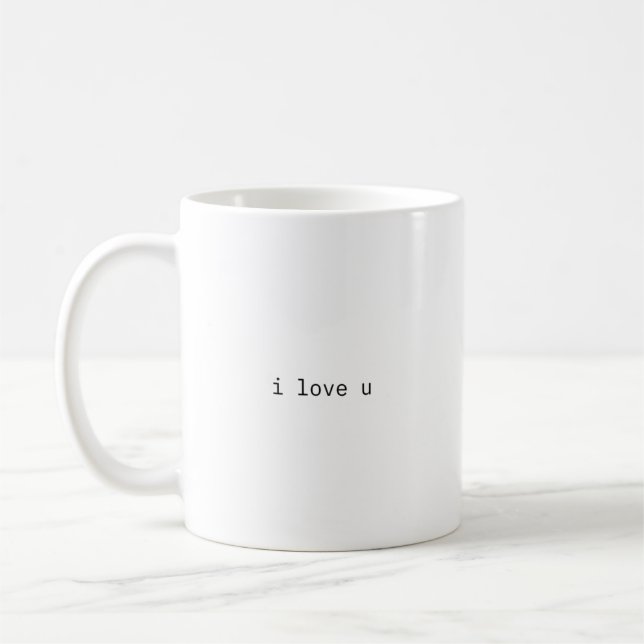 Taza De Café "i love u" simple mug  (Izquierda)