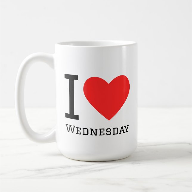 Taza De Café I love Wednesday  Square Sticker (Izquierda)
