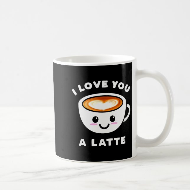 Taza De Café I Love You A Latte Funny Cute Coffee Heart Valenti (Derecha)