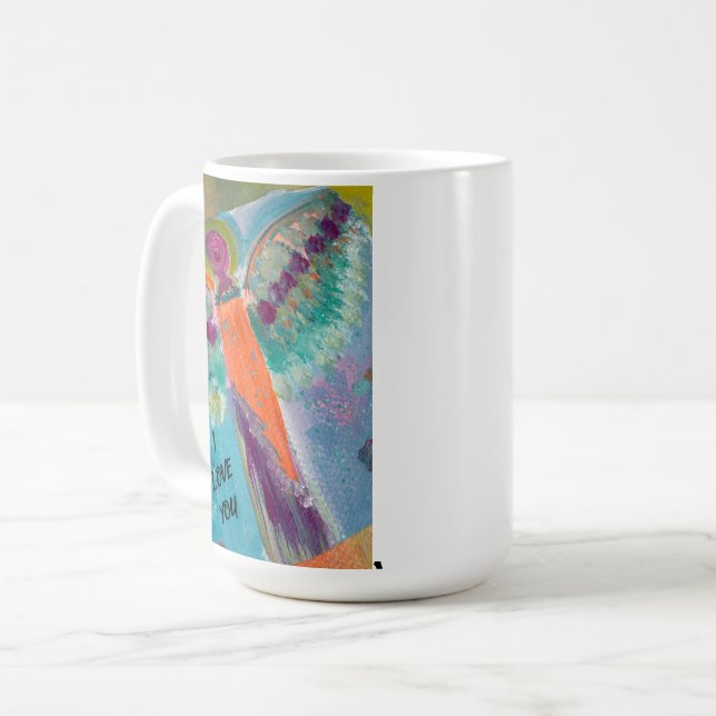 Taza De Café I LOVE YOU angel with original art (Anverso izquierdo)