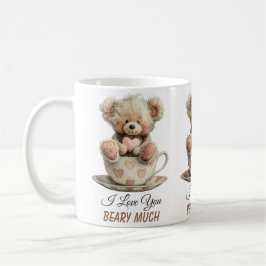 Taza De Café I Love You Beary Much In Cup Postcard