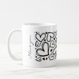 Taza De Café I love you heart design