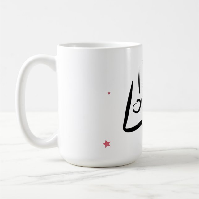 Taza De Café I Love You Romantic Heart Art (Izquierda)