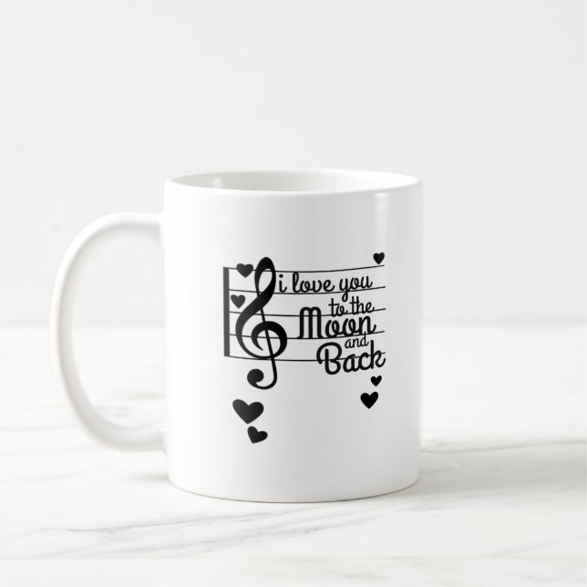 Taza De Café I Love You To The Moon And Back Repeating Love Quo (Izquierda)