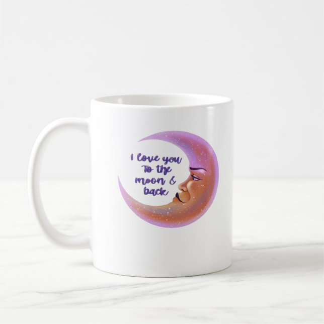 Taza De Café I Love You To The Moon And Back Timeless Love Styl (Izquierda)