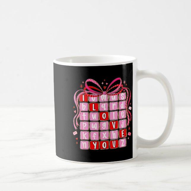 Taza De Café I Love You Valentine Kids Preppy Valentine's Day L (Derecha)