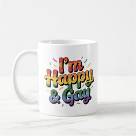 Taza De Café “I’m Happy & Gay” Mug – Funny, Proud & Fabulous
