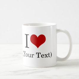 Taza De Café I plantilla del corazón (añada su propio texto de