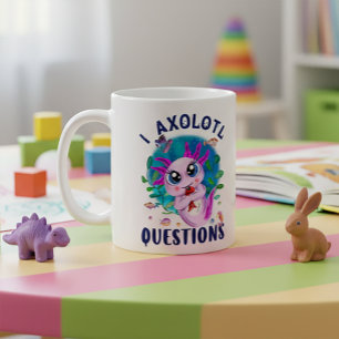 Taza De Café I Preguntas Axolotl, Axolotl Kawaii Rosa