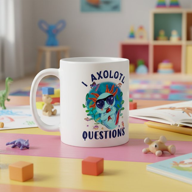 Taza De Café I Preguntas Axolotl, Cute Axolotl Cita (I Axolotl Questions Mug - Cute Amphibian)
