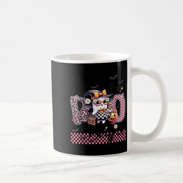 Taza De Café I Put The Boo In Boujee Cute Ghost Leopard Boujie  (Derecha)