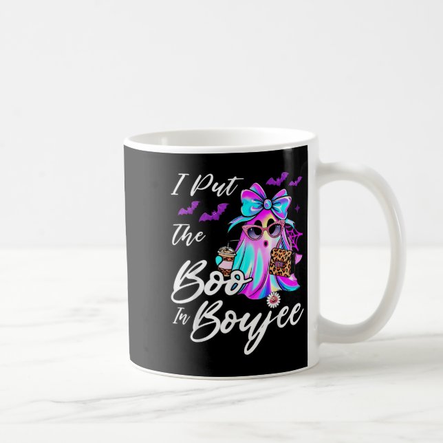 Taza De Café I Put The Boo In Boujee Funny Leopard Boujie Ghost (Derecha)