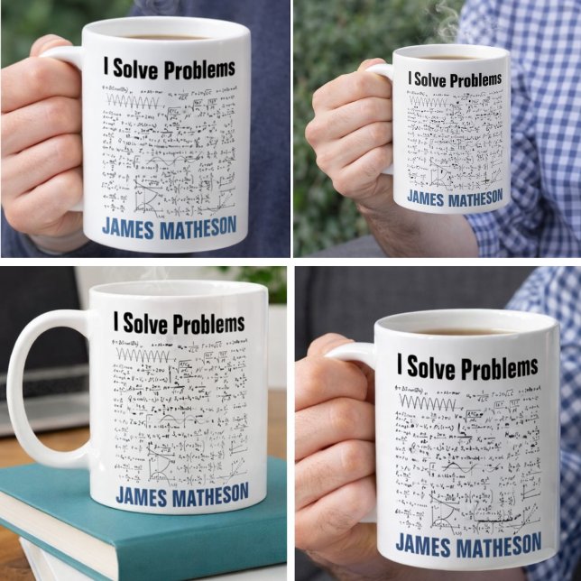 Taza De Café I Solve Problems Funny Math Equations Personalized (I Solve Problems Funny Math Equations Personalized Coffee Mug)