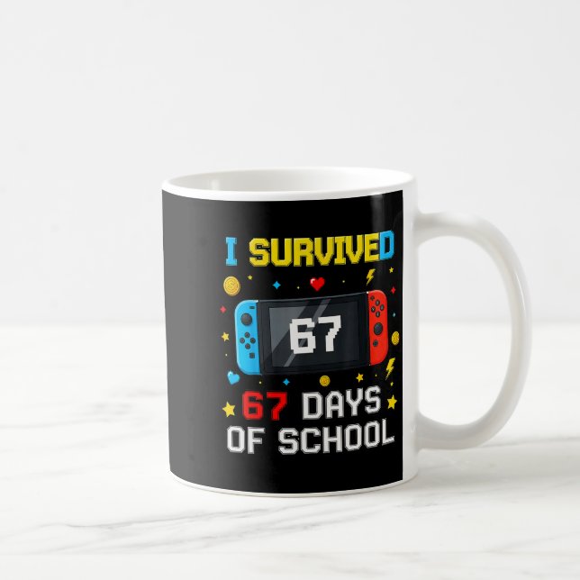 Taza De Café I Survived 67 Days Of School 67 Funny Teacher Squa (Derecha)