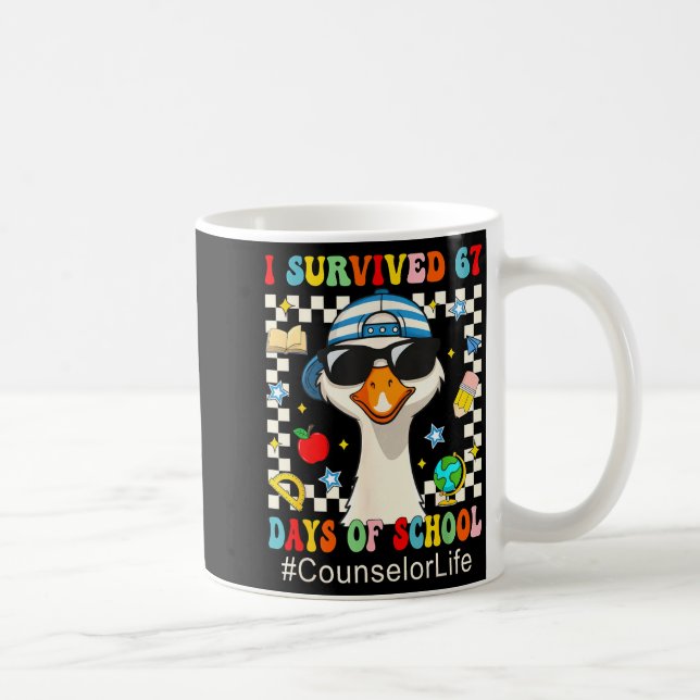 Taza De Café I Survived 67 Days Of School Funny Goose Boys Coun (Derecha)