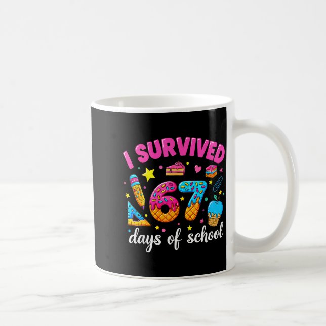 Taza De Café I Survived 67 Days Of School Funny Meme Teacher St (Derecha)