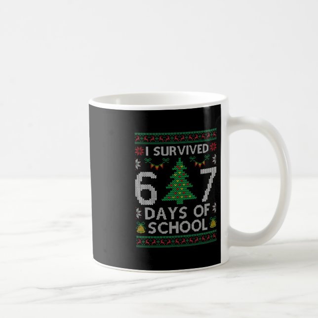 Taza De Café I Survived 67 Days Of School Funny Six Seven Meme  (Derecha)