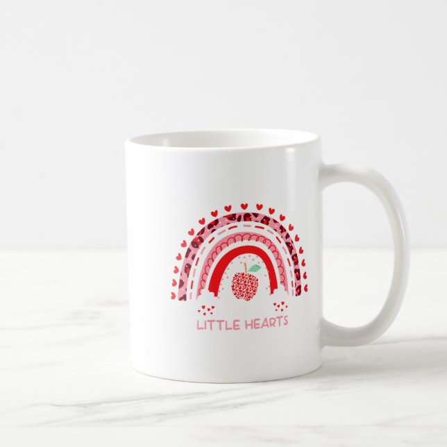 Taza De Café I Teach The Sweetest Hearts Rainbow Teacher Valent (Derecha)