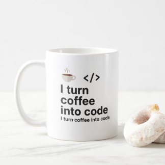 Taza De Café I Turn Coffee Into Code Mug – Funny Programmer 