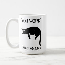 Taza De Café I watch and judge | Cat | Mug Decorative