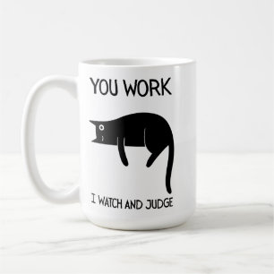 Taza De Café I watch and judge Cat Mug Decorative