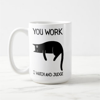 Taza De Café I watch and judge | Cat | Mug Decorative
