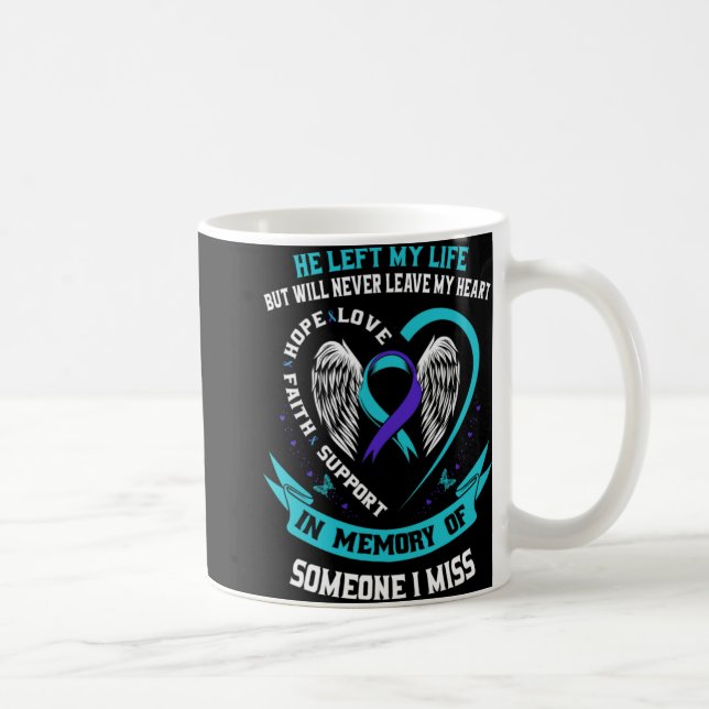 Taza De Café I Wear Teal And Purple For Someone I Miss Suicide  (Derecha)