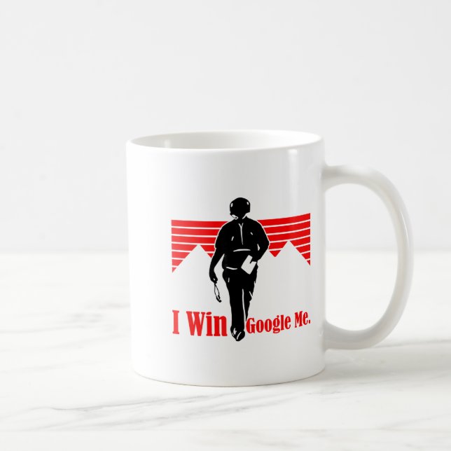 Taza De Café I Win Google Me Motivational Retro Silhouette Shir (Derecha)