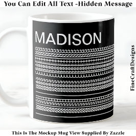 Taza De Café I Wish I Was Crafting & Name Hidden Message 090W