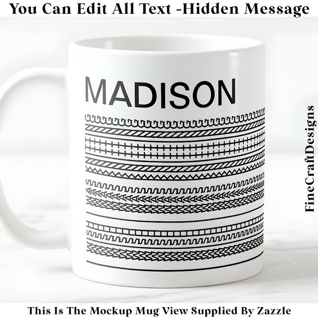 Taza De Café I Wish I Was Knitting & Name Hidden Message 092B  (Subido por el creador)