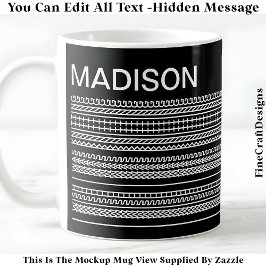 Taza De Café I Wish I Was Knitting & Name Hidden Message 092W