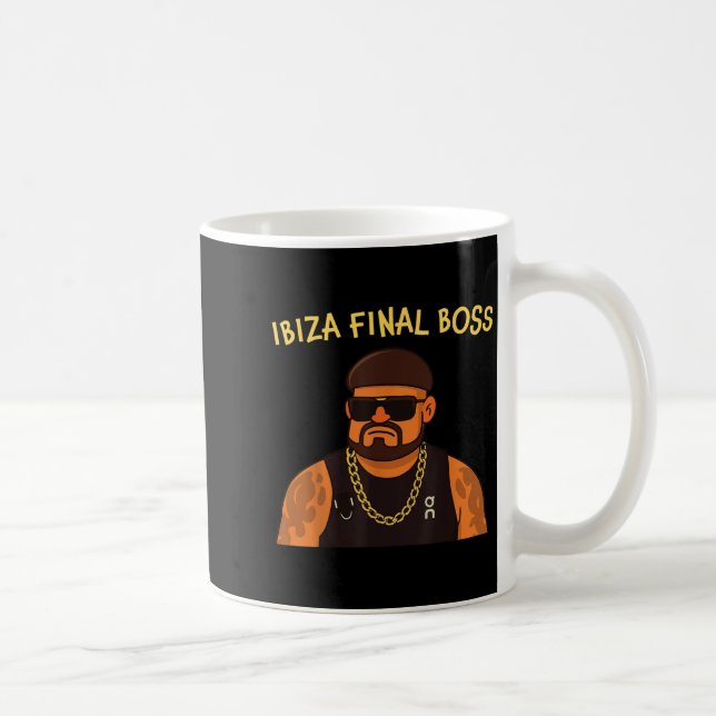 Taza De Café Ibiza final Boss divertida Viral Meme Club fiesta  (Derecha)